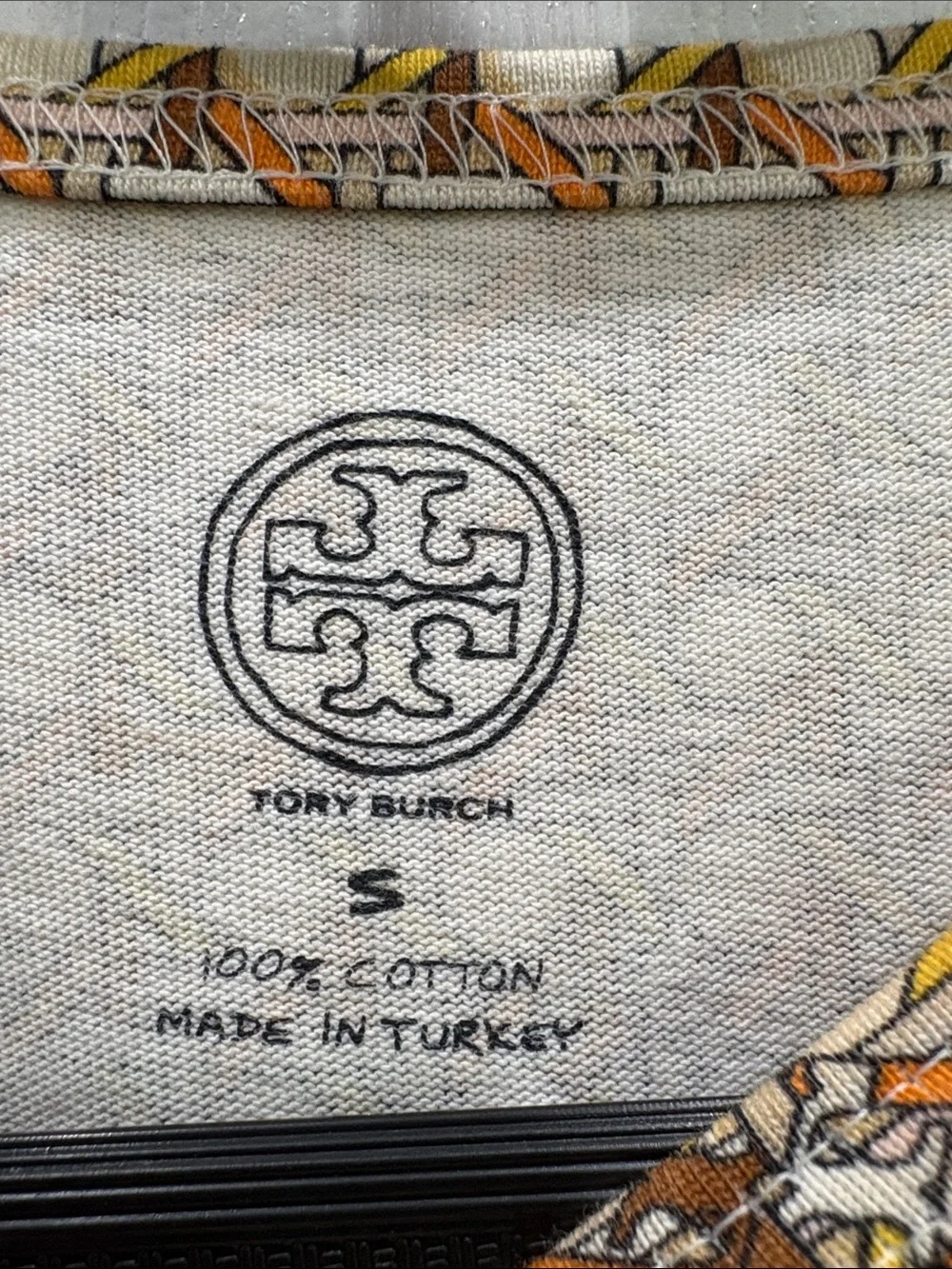 TORY BURCH Basket Weave T Shirt Dress Sz Small Mini Cotton Multicolor Knit